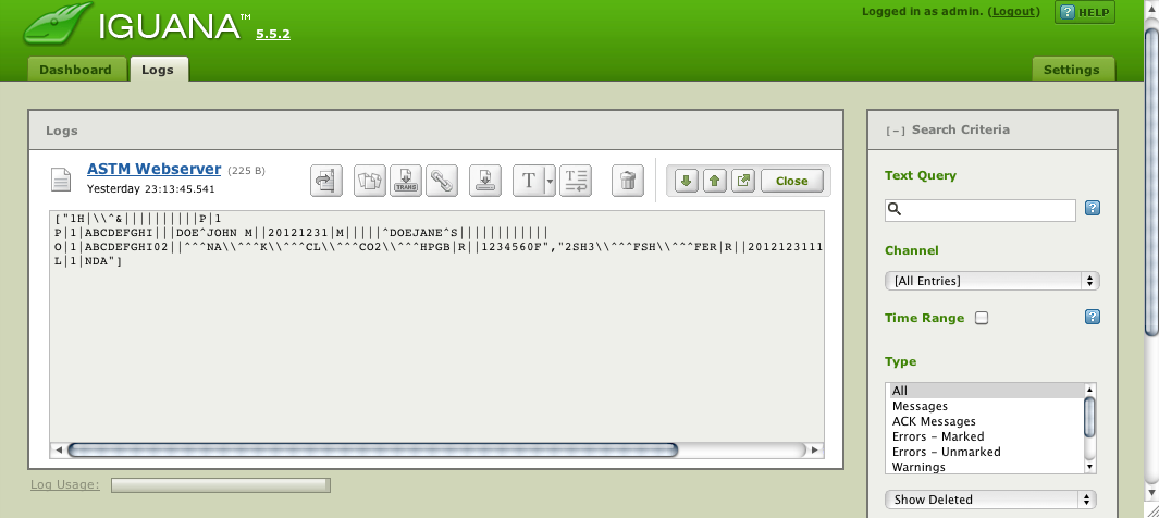 Translator as Web Server to receive data from Lua ASTM TCP Server ...
