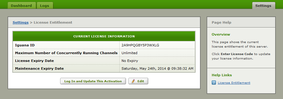 License Entitlement - iNTERFACEWARE Help Center
